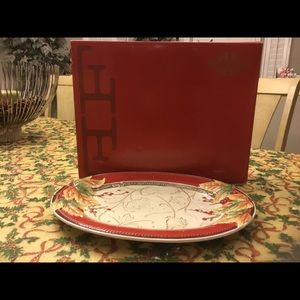 Fitz and Floyd Serving platter,Red/White